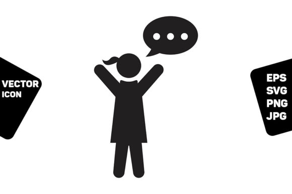 Answer Icon Vector Female Person Profile: A Versatile Graphic Design Asset for Content Creators
