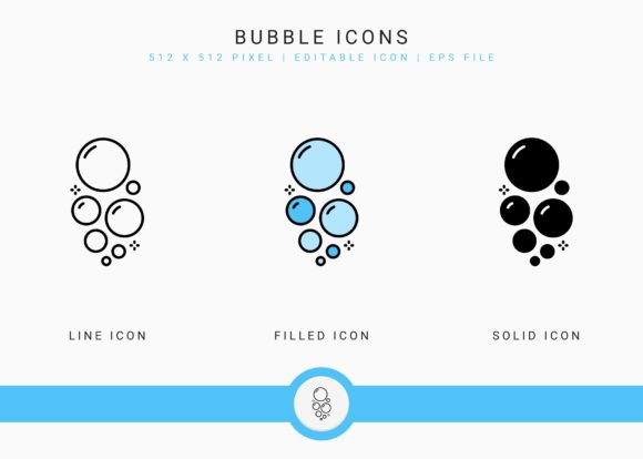 Bubble Icons Set: A Versatile Graphic Design Asset for Modern Branding
