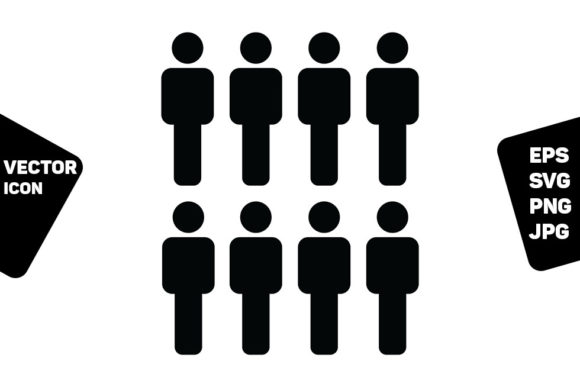 Business People Icon Vector Male Group: A Solid Graphic Design Asset for Creative Projects