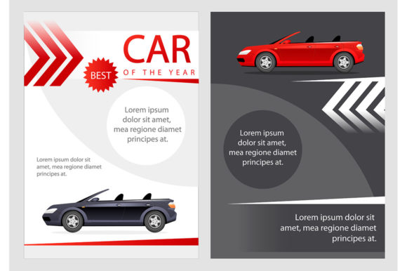 Car of the Year Flat Vector Brochure for Graphic Templates