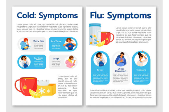 Common Cold and Flu Virus Symptoms Graphics for Small Business Branding