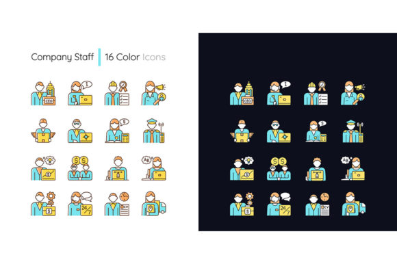 Company Staff Related Light and Dark Set: A Versatile Graphic Design Asset
