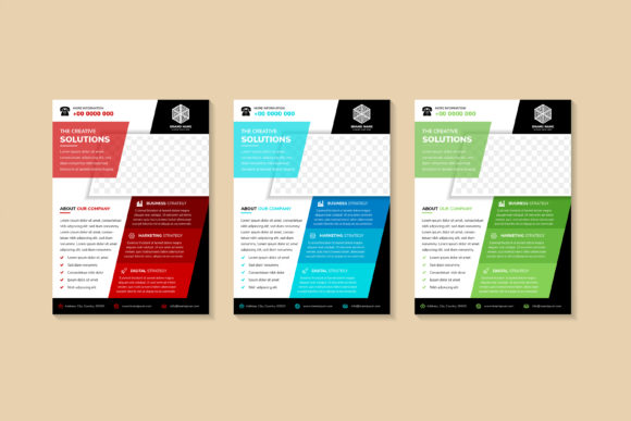 Creative Solution Vertical Flyer Polygon – Modern Print Templates for Digital Sellers