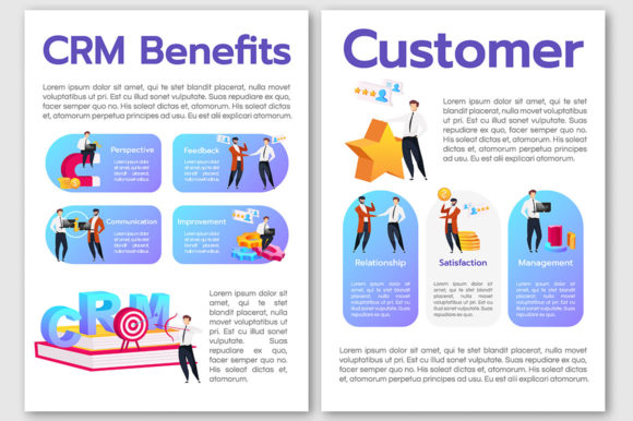 CRM Benefits Flat Vector Brochure: A Design Review for Real Embroidery Projects