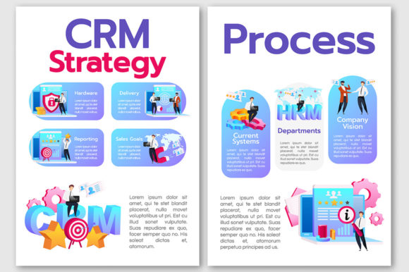 CRM Strategy Flat Vector Graphics for Small Business Branding