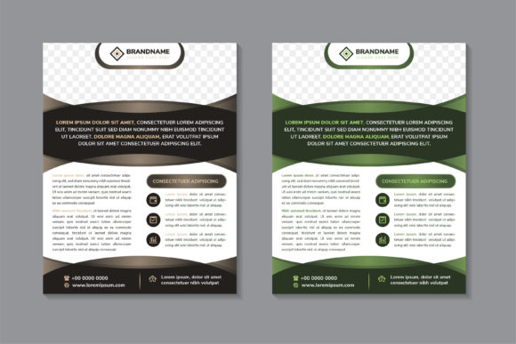 Curve Vertical Flyer Brown Green – A Versatile Print Template for Creative Projects