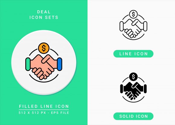 Deal Icons Set: A Versatile Graphic Design Asset for Digital Sellers