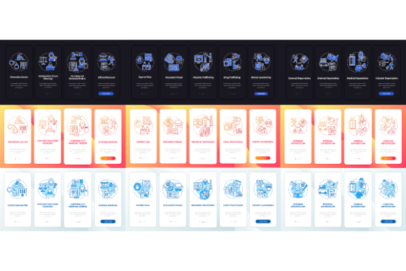Deportation App Page Screen Bundle: A Graphic Template for Modern Design Needs