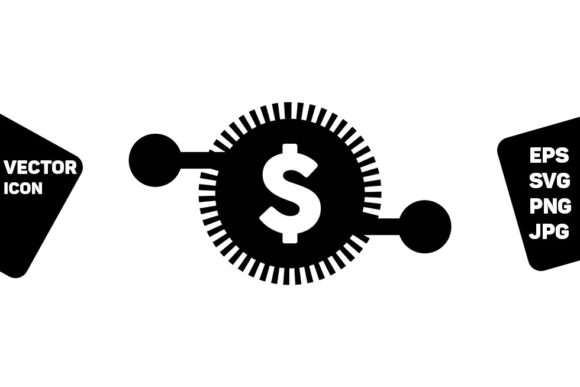 Digital Dollar Icon: A Modern Graphic Design Asset for Small Business Branding