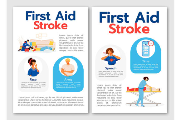 First Aid for Stroke Flat Brochure Design Review