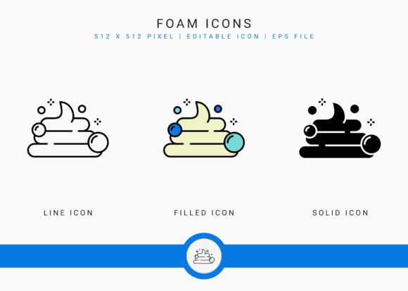 Foam Icons Set: A Versatile Graphic Design Asset for Creative Projects