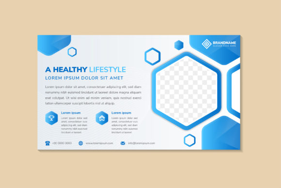 Healthy Lifestyle Horizontal Flyer Blue for Modern Design Needs