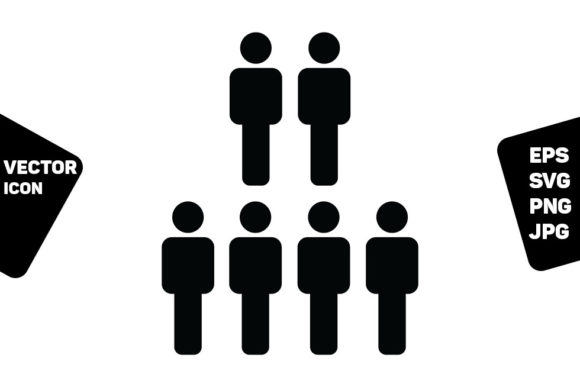 Human Resources Icon Vector Male Group for Graphics and Icons