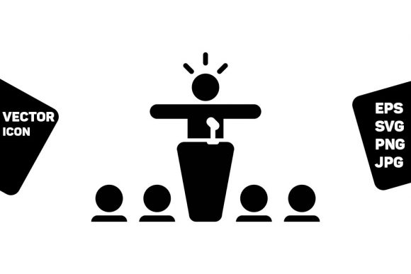 Leader Icon Vector Person Speaking – A Versatile Graphic Asset for Branding