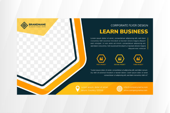 Learn Business Horizontal Flyer Green for Crafting & Print Projects