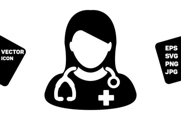 Medical Icon Vector Female Doctor Person