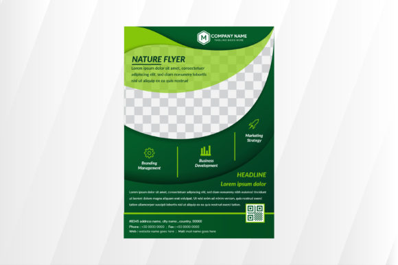 Nature Vertical Flyer Green Leaf: A Graphic Asset for Handmade Creations