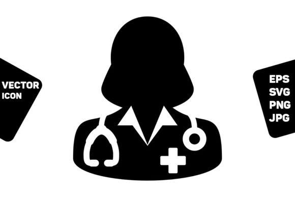 Physician Icon Vector Female Person: A Must-Have Graphic for Handmade Creations