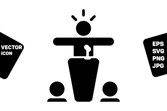 President Icon Vector Person Speaking: A Versatile Graphic Design Asset for Content Creators