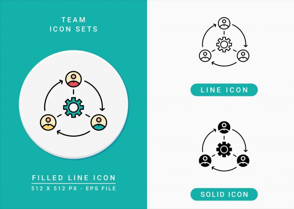 Team Icons Set: A Modern Graphic Design Asset for Content Creators