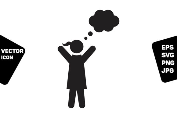 Think Bubble Icon Vector Female Person: A Versatile Graphic Design Asset for Content Creators