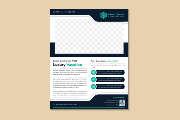 Vacation Blue Vertical Flyer: A Graphics Template for Print Templates & Handmade Projects