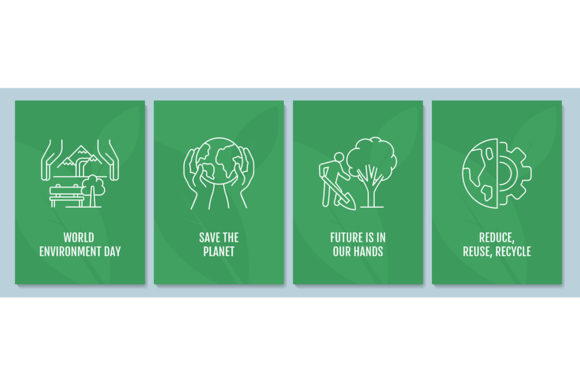 World Environment Day Postcard Set: A Versatile Graphic Template for Digital Sellers